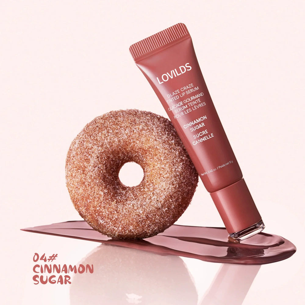 LOVILDS Glaze Craze Tinted Lip Serum, Hydrating & Moisturizing Lip Tint--Korean Lip Care,