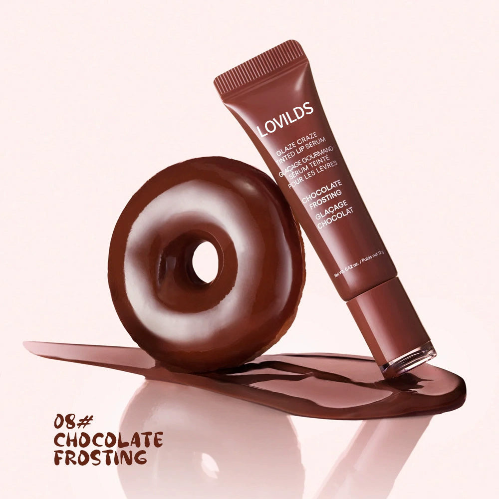 LOVILDS Glaze Craze Tinted Lip Serum, Hydrating & Moisturizing Lip Tint--Korean Lip Care,