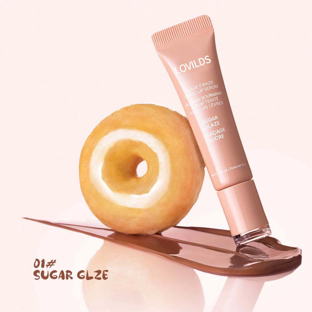 LOVILDS Glaze Craze Tinted Lip Serum, Hydrating & Moisturizing Lip Tint--Korean Lip Care,