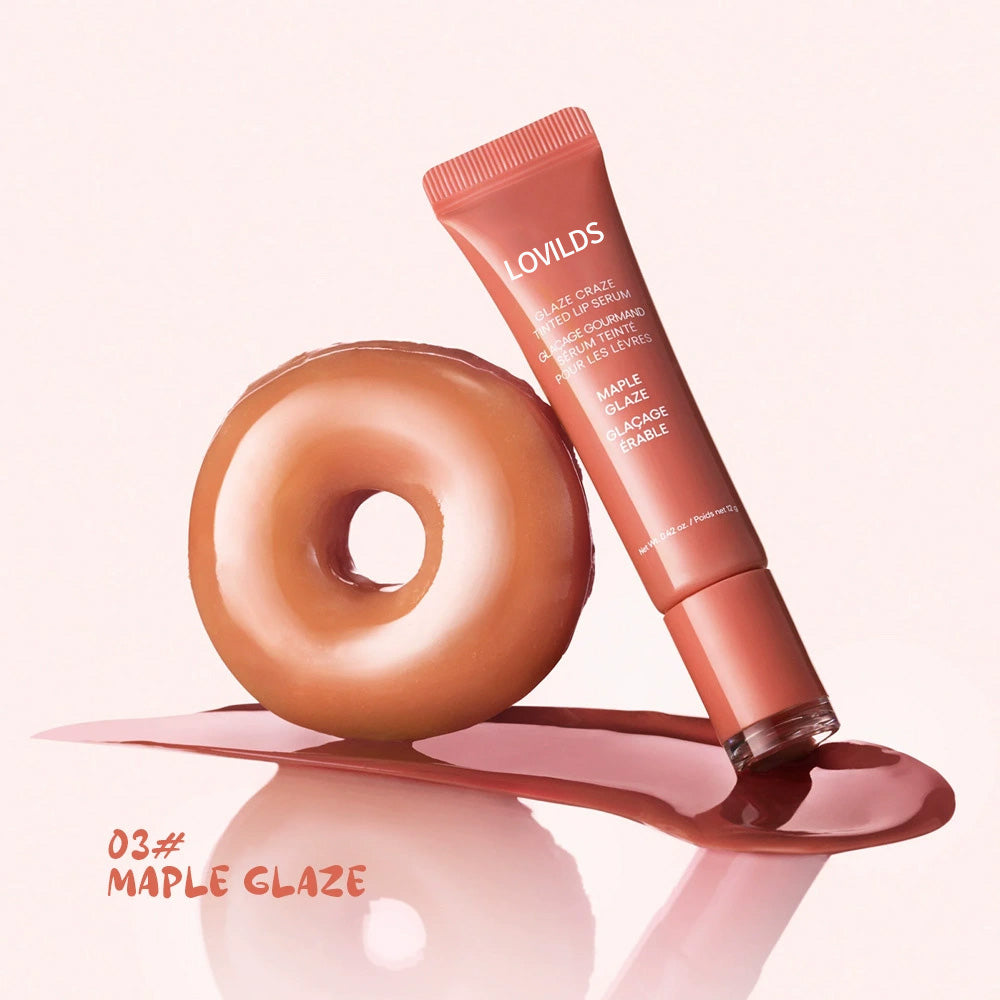 LOVILDS Glaze Craze Tinted Lip Serum, Hydrating & Moisturizing Lip Tint--Korean Lip Care,