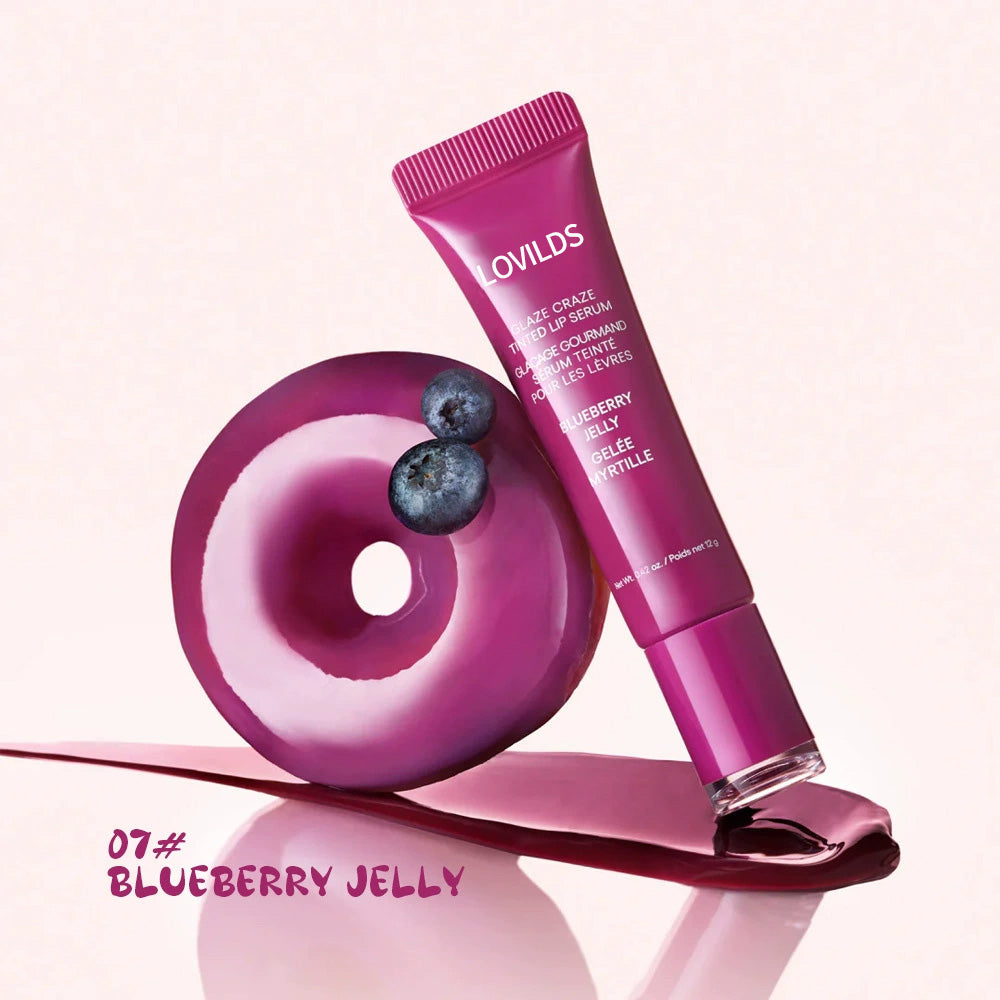 LOVILDS Glaze Craze Tinted Lip Serum, Hydrating & Moisturizing Lip Tint--Korean Lip Care,